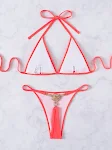 Diamanten driehoek touw bandje strand bikini, perfect voor een stijlvolle zomer. Geniet van comfort en elegantie op het strand. — foto 5