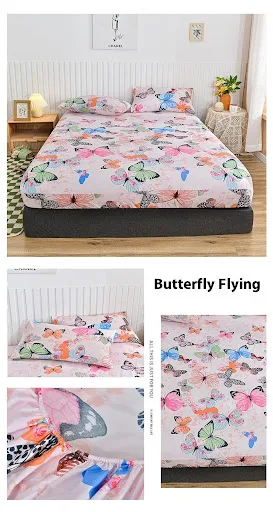 Title 5, Brushed Printing Fitted Sheet and Pillowcase Be...