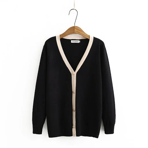Title 5, Plus Size Womens Slim And Loose Contrast Cardi...
