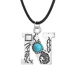 Colar com Letra de Totem Turquesa Vintage Um toque de elegância vintage. Personalize seu visual com este colar exclusivo, ideal para expressar sua individualidade e estilo. — foto 19