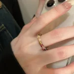 Anel Retrô Elegante com Ágata de Cristal Colorido, adicione um toque sofisticado e único ao seu visual em qualquer ocasião. — foto 2