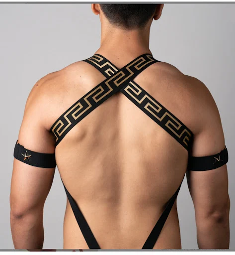 Title 3, Muscle mens Mermaid chest band Shapes chest, e...