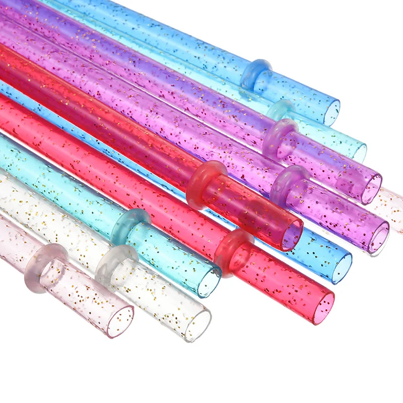 Title 1, Reusable double thick hard straw with gold powd...