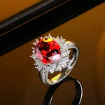 Anel de prata esterlina S925 com strass de alto carbono e safira de 8 quilates, perfeito para adicionar sofisticação e brilho ao seu visual. — foto 9
