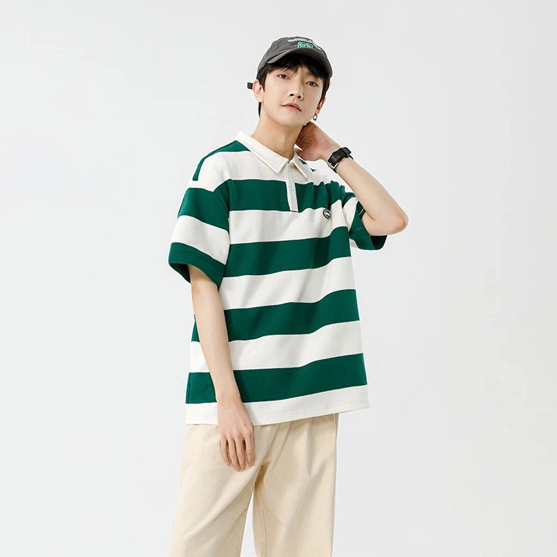 Japanese Hong Kong Style Men's Shirt T-shirt Short Sleeve Summer Loose Couple — photo 2