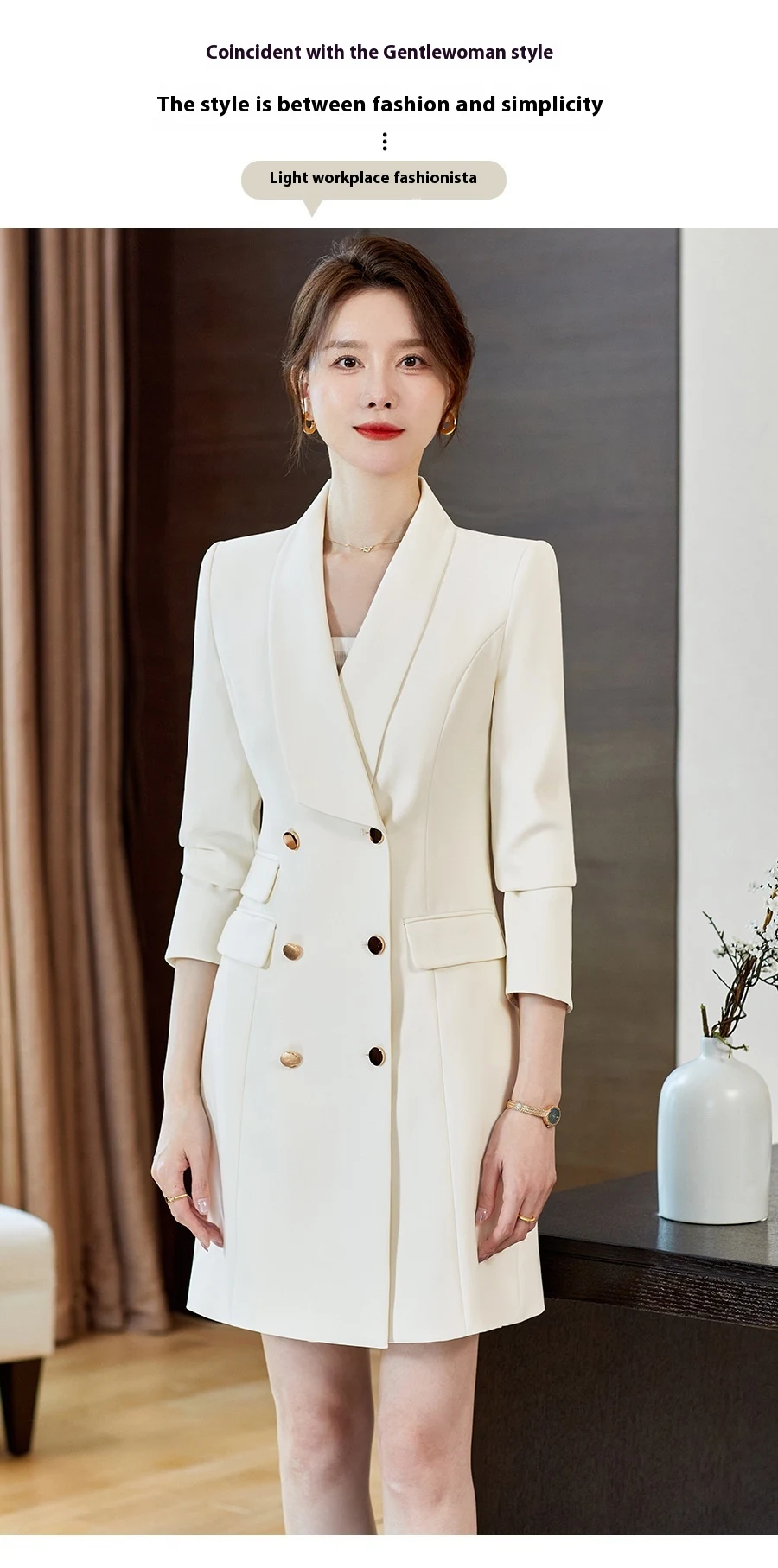 Title 2, White Business Dress New Spring And Autumn Form...
