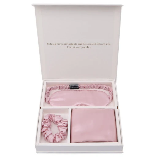 Title 14, Silk eye mask, pillowcase, and head flower gift...