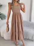 Summer Dress Casual Women's Sleeveless Mid-length Dress Pleated Long Layered Dress — photo 18