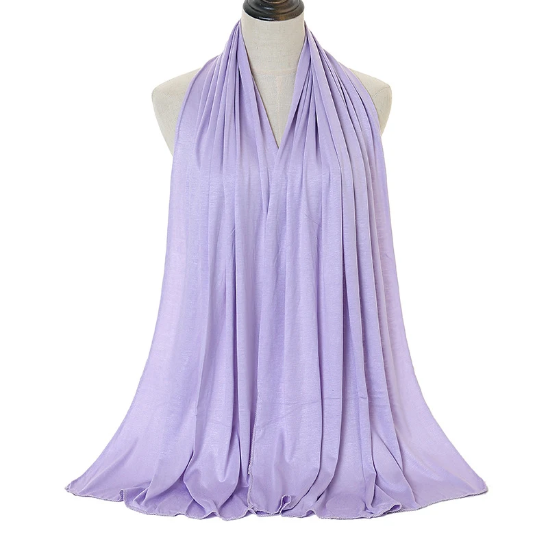 Scialle musulmano lungo lavorato a maglia da donna in cotone, morbido e semplice, foulard islamico da donna — foto 4