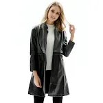 Long Stand Collar Slim Leather Women's Jacket — photo 6
