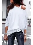 Blusa alla moda a maniche lunghe con scollo tondo — foto 2