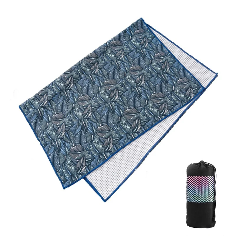 Manta de yoga com estampa tie-dye, almofada alargada, toalha e tecido de ioga de partículas para conforto e estabilidade. — foto 13