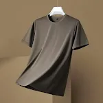 Camiseta de seda de amora masculina manga curta Conforto e elegância para o dia a dia Tecido respirável e suave Perfeita para climas quentes e estilo atemporal — foto 7