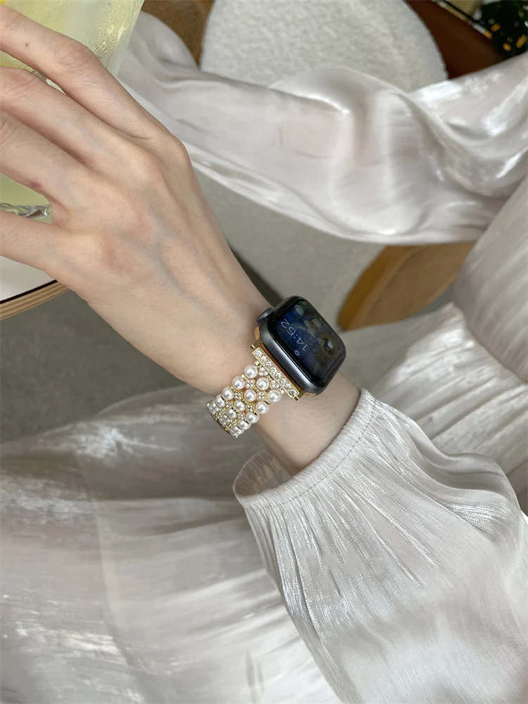 Title 9, Womens Premium Pearl Chain Metal Strap. Elevat...