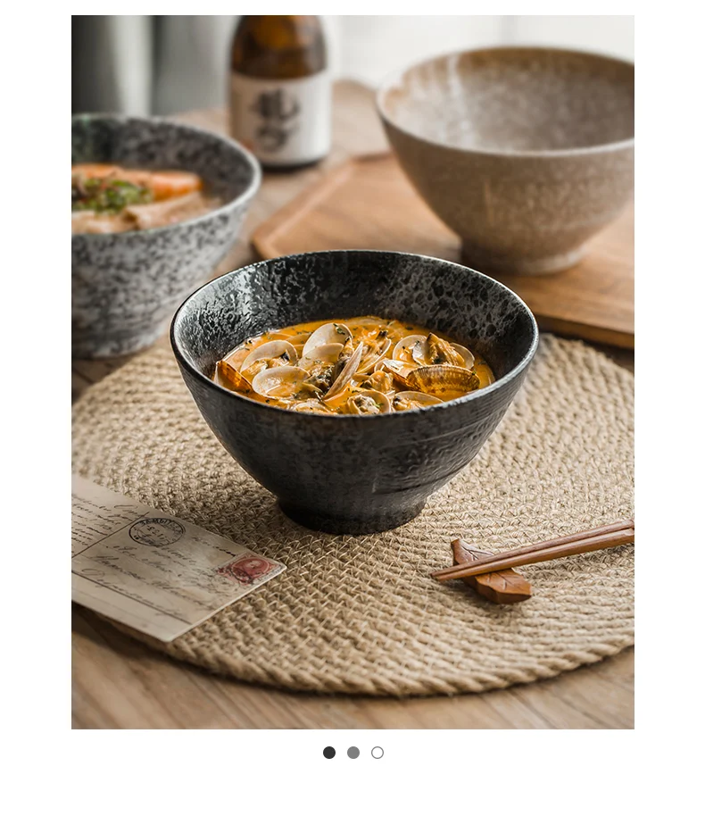 Title 5, Retro Ceramic Noodle Bowl Home Large Capacity C...