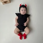 Macacão de Bebê Diabinho Roupa Divertida para Recém-nascidos Body Confortável Fantasia Perfeita para Fotos e Brincadeiras Ideal para o dia a dia — foto 3