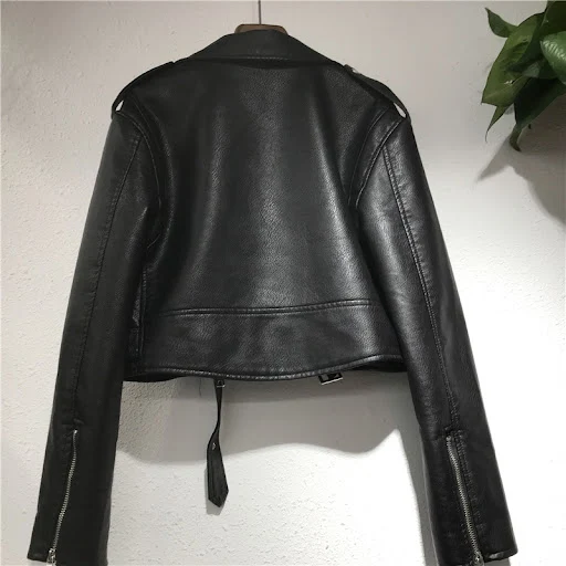 Title 6, Womens Short Lace-up Motorcycle PU Leather Jac...
