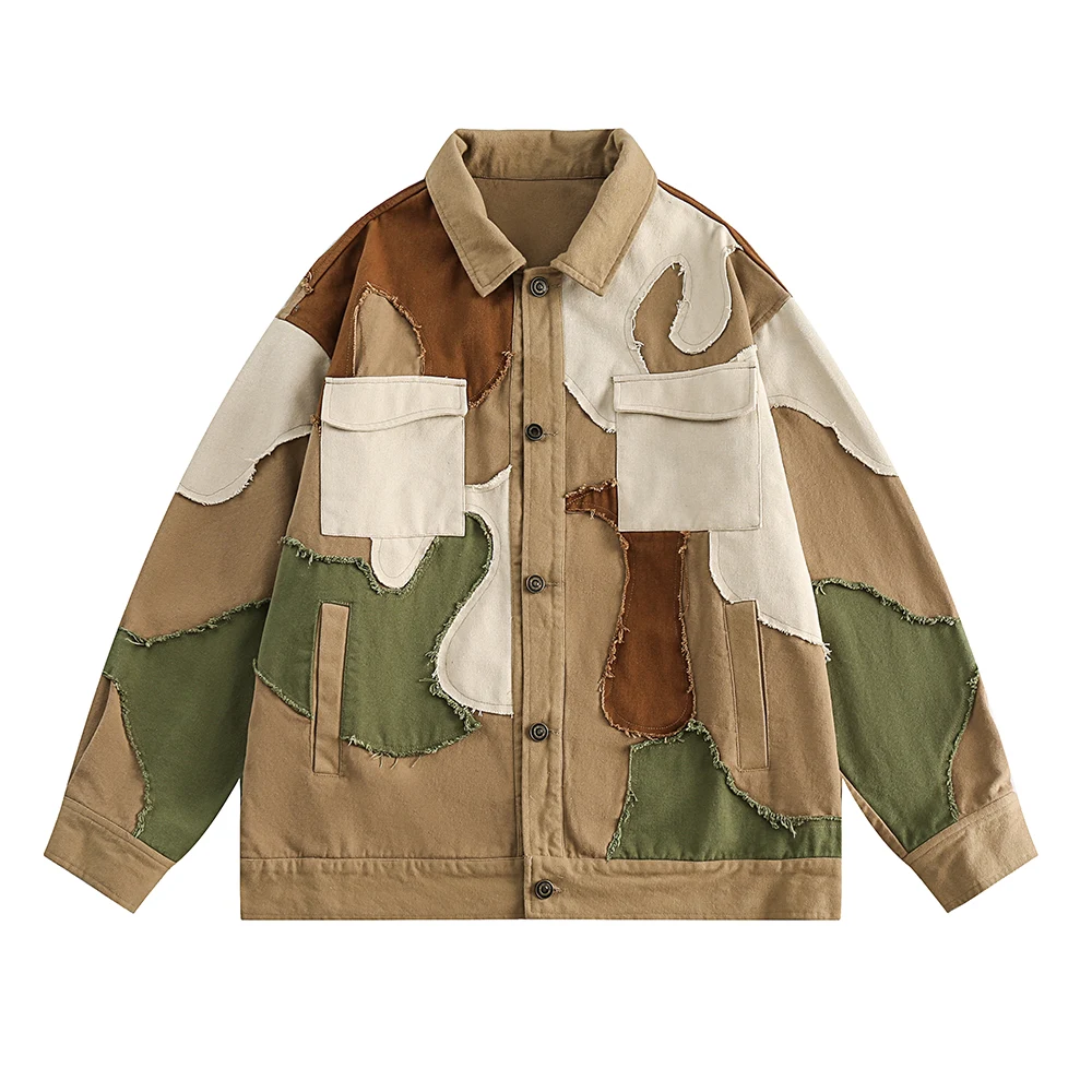 Color block design loose turn-down collar coat, a niche fashion statement. Comfortable and stylish outerwear for a moder — photo 16
