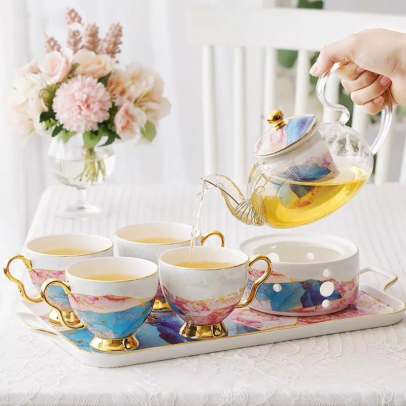Title 4, English Ceramic Glass Flower Tea Cup Set. Enjoy...