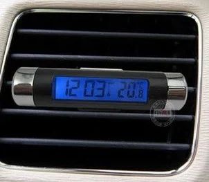 Car Air Outlet Clip-on LCD Electronic Watch with Interior Temperature Display, Digital Clock Combination, Easy to Read a — photo 2
