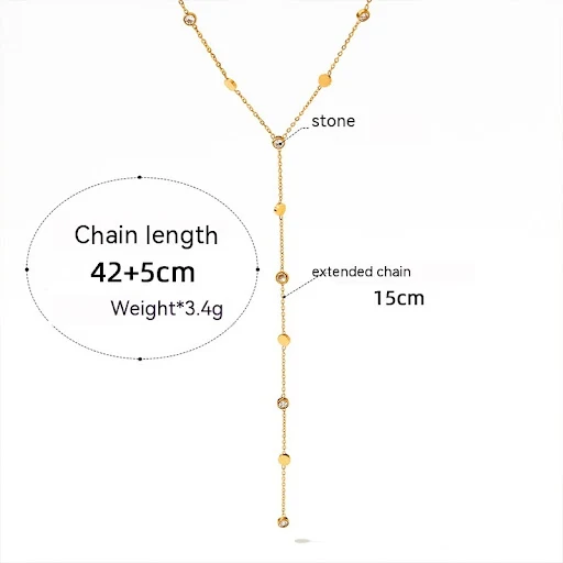 Title 4, Colar Y com Zircônia e Tassel para Mulheres Joi...