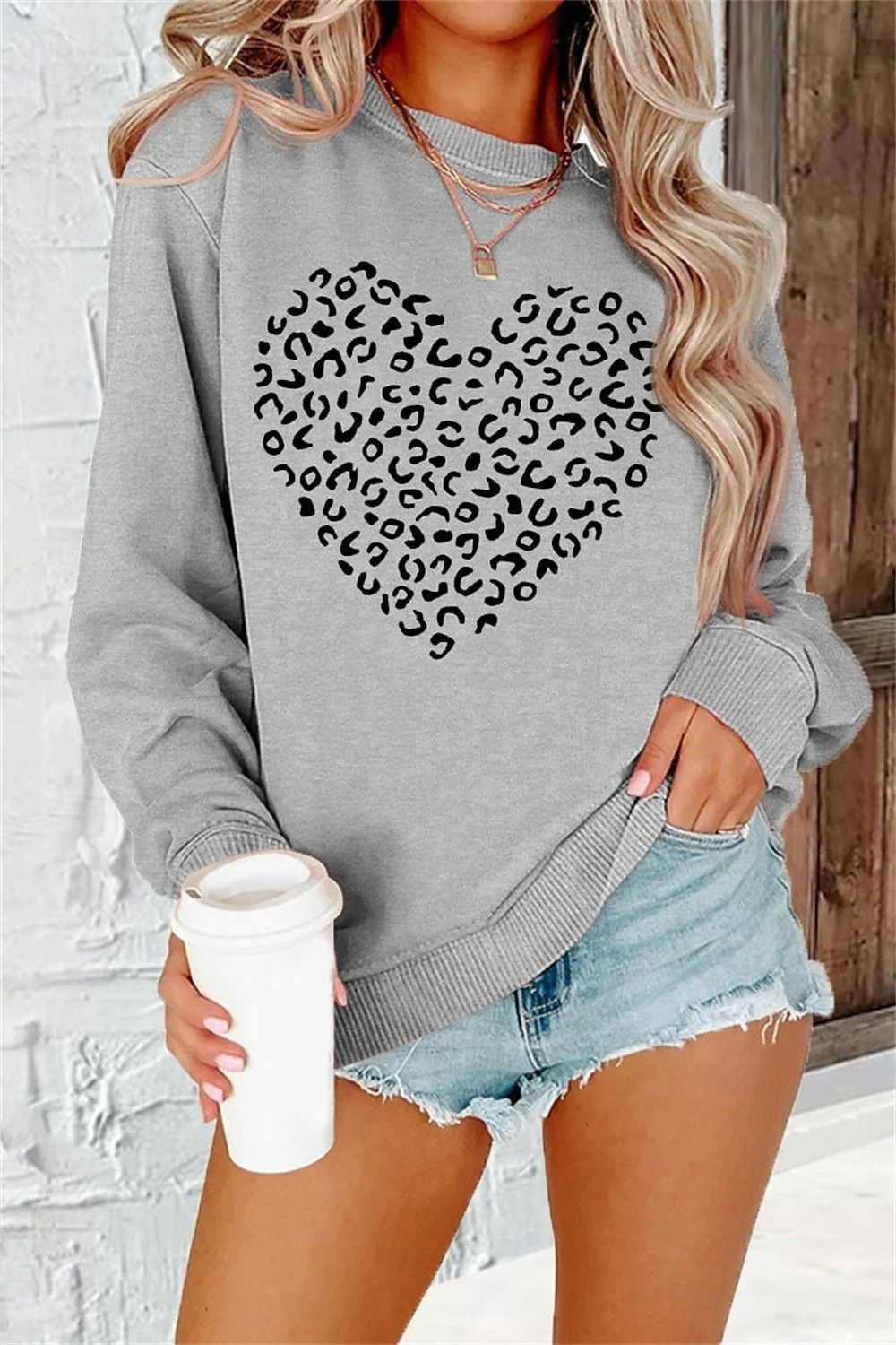 Title 4, Moletom casual plus size feminino com gola redo...