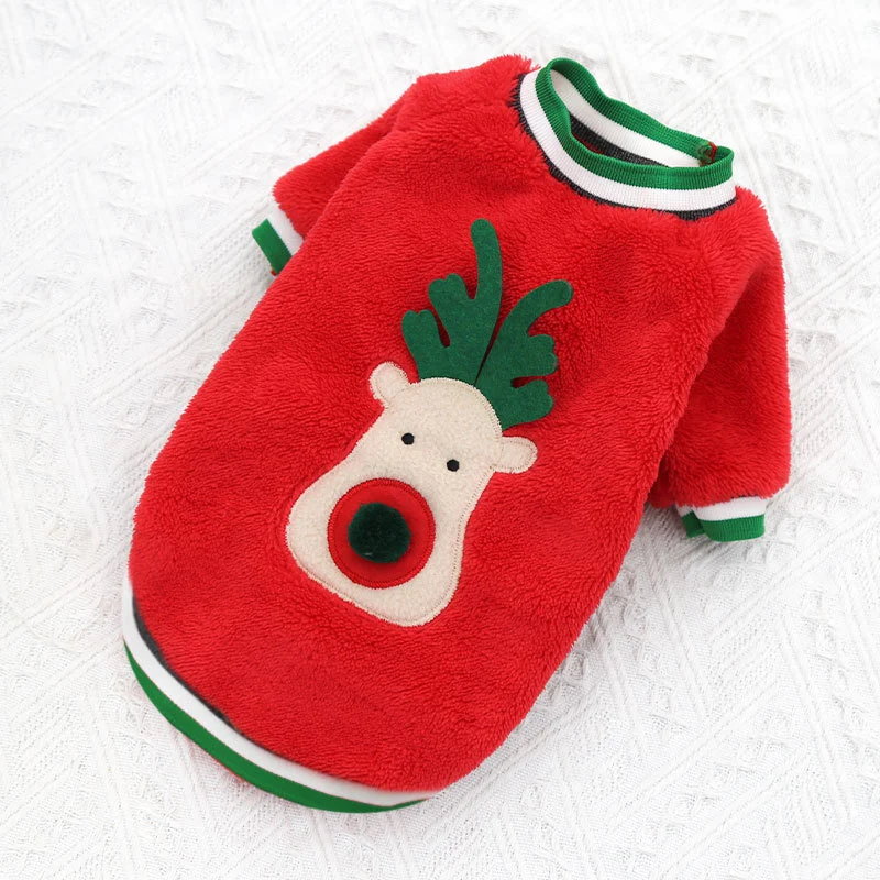 Title 3, Christmas Costume Coral Fleece Dog Sweater, War...