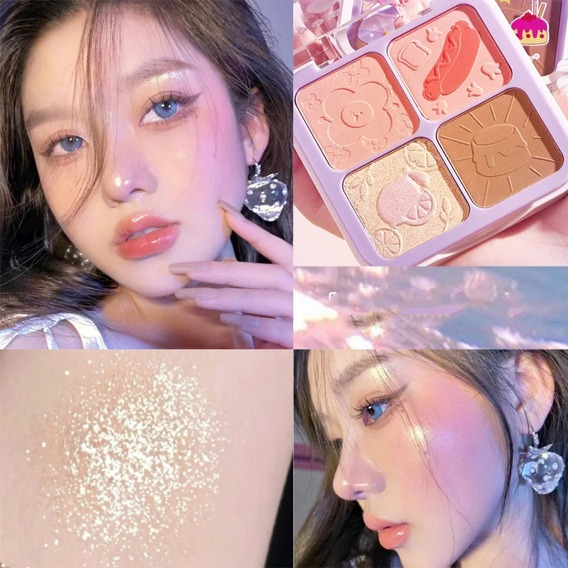 Blush Highlighting Repairing All-in-one Disc Pearlescent Brightening Clavicle Natural Three-dimensional for Radiant Comp — photo 8