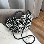 Bolso de paja tailandés bolso tejido bolso de cesta de vegetales colorido playa de viaje de viaje mareado — foto 6