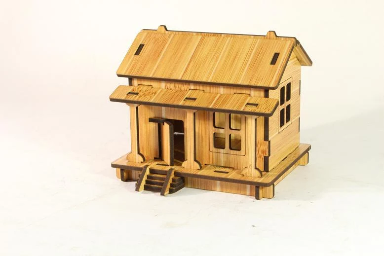 Quebra-Cabeça 3D de Madeira Casa Pequena Modelo para Montar DIY Enfeites Estéreo, Construção Divertida e Educativa — foto 10