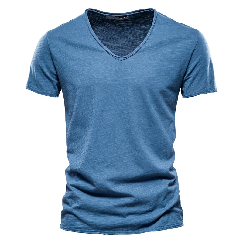 Title 6, Mens New Solid Color Slubby Cotton Short Sleev...