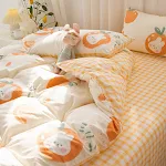 Jogo de cama de algodão puro de quatro peças, lençol, edredom para noites de sono confortáveis. Durma com a maciez e qualidade do algodão. — foto 17
