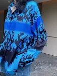 Camicia a maniche lunghe con stampa a fiamma blu — foto 3