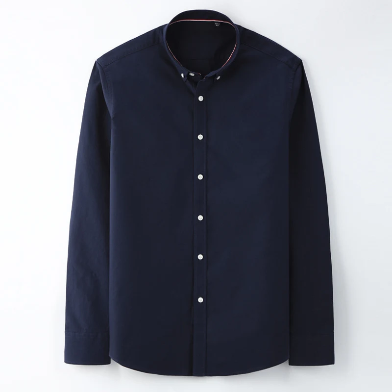 Title 10, Four Seasons Oxford Pure Color Long Sleeve Casu...