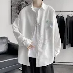 Men's plain long-sleeved shirt summer thin large size loose fit. Comfortable and breathable, perfect for warm weather an — photo 5
