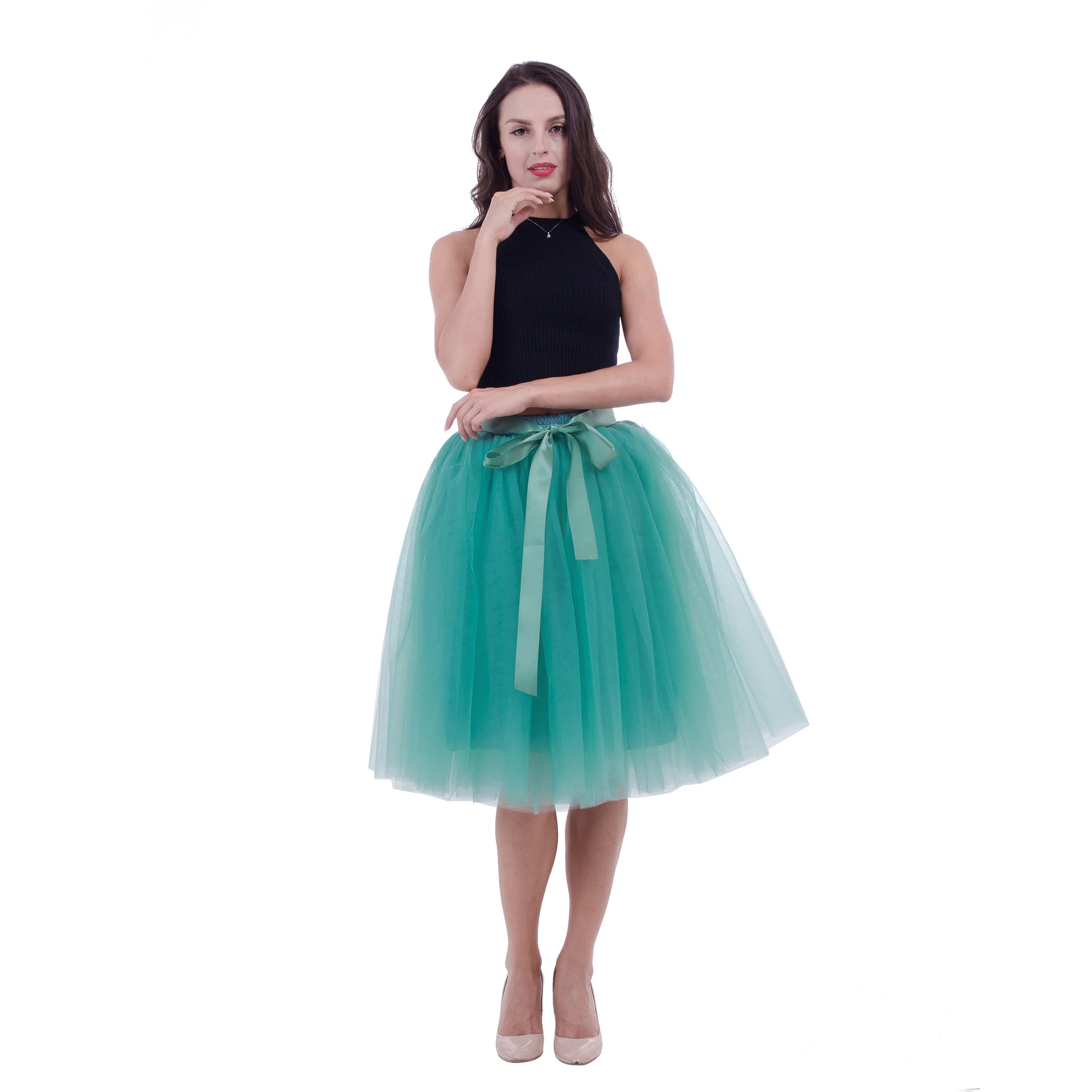 Ebay Wish Popular Multi-layer Tulle Skirt with Belt 65CM. European and American Pettiskirt. Achieve a flowing, elegant l — photo 29