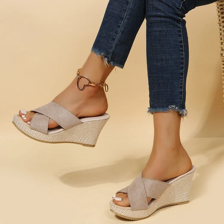 Title 5, Sandalias Plataforma Cuña Mujer Talla Grande Cu...