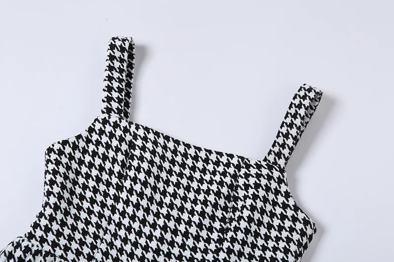 Title 5, Elegancka Sukienka Slim z Wzorem Houndstooth, B...