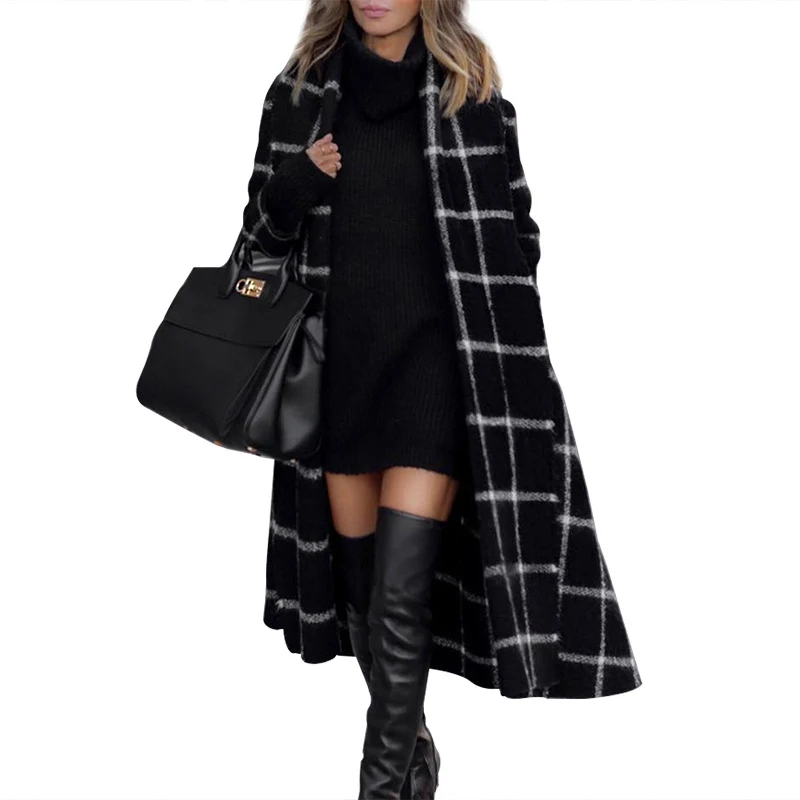 Women's plaid wool coat, warm and stylish. Perfect for winter, offering comfort and timeless style for any occasion and — photo 1