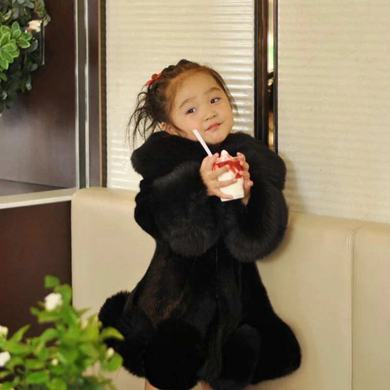 Jaqueta acolchoada infantil estilo coreano, imitação de pele de vison e raposa, espessa, forro de algodão, perfeita para aquecer o bebê. — foto 3