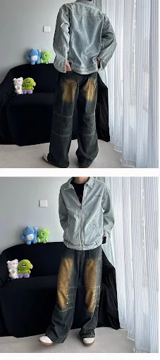 Title 7, Jaqueta jeans American Fashion Brand bordada e ...
