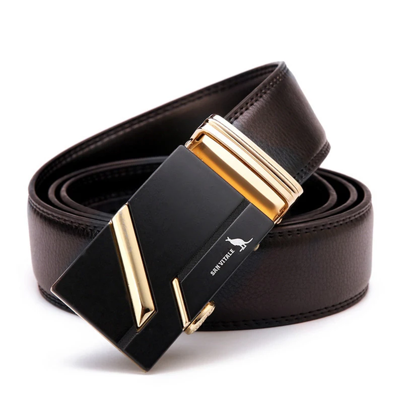 Cinto de couro bovino clássico com fivela automática, estilo fashion para homens, elegante e durável, ideal para moda e uso diário. — foto 12