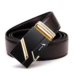 Cinto de couro bovino clássico com fivela automática, estilo fashion para homens, elegante e durável, ideal para moda e uso diário. — foto 12