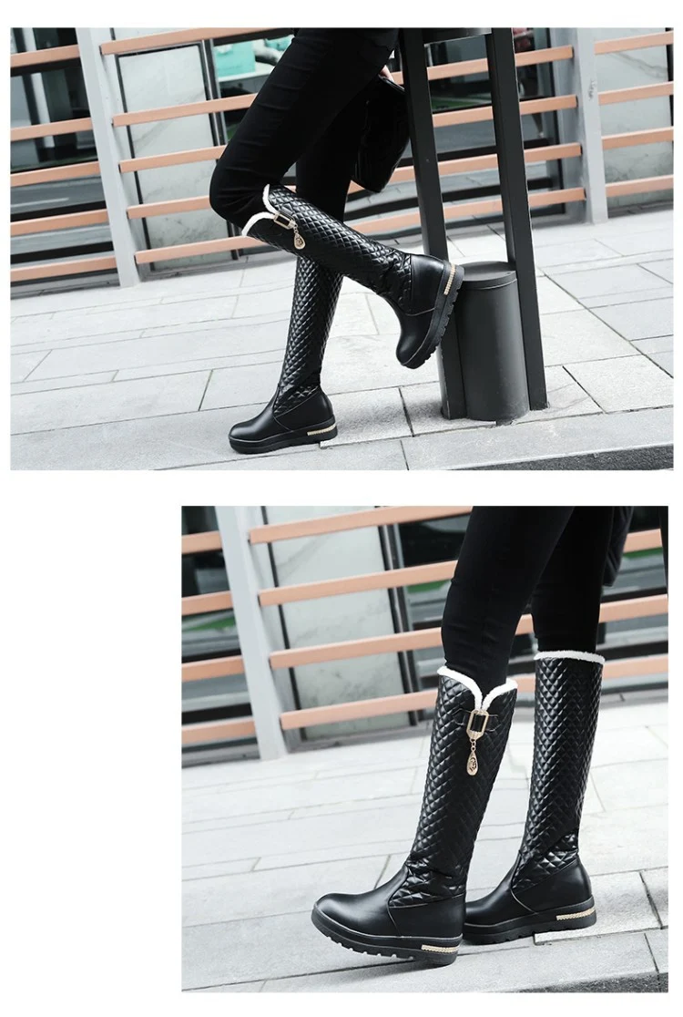 Metal Decoration High Leg Boot Large Size Mid Heel, stylish and comfortable footwear for women, perfect for any occasion — photo 8