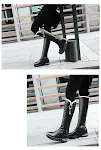Metal Decoration High Leg Boot Large Size Mid Heel, stylish and comfortable footwear for women, perfect for any occasion — photo 8