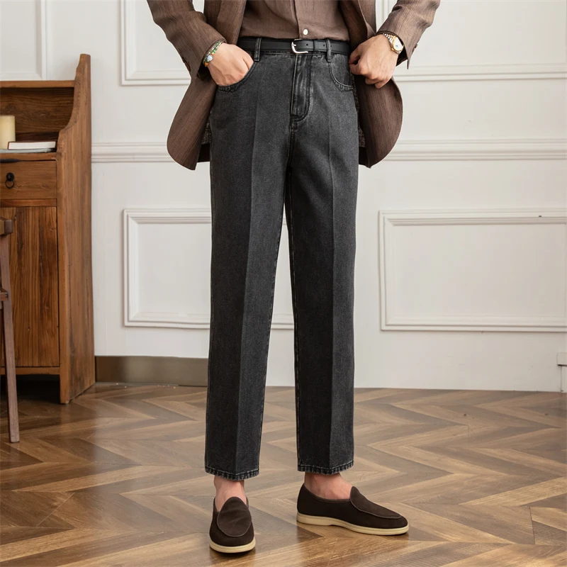 Japanse Straight Leg Jeans met Hoge Taille Comfortabele en Stijlvolle Denim Perfect voor een Moderne en Veelzijdige Look Hoogwaardige Kwaliteit — foto 1