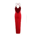 Women's Backless Cross Shoulder Strap Pleated Dress — photo 14