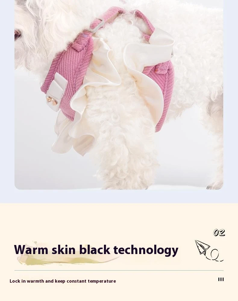 Title 5, Cream Lace Bow Pet Leash for stylish and safe w...