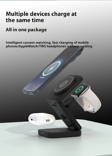 Title 1, Folding Three-in-One Magnetic Wireless Charger....