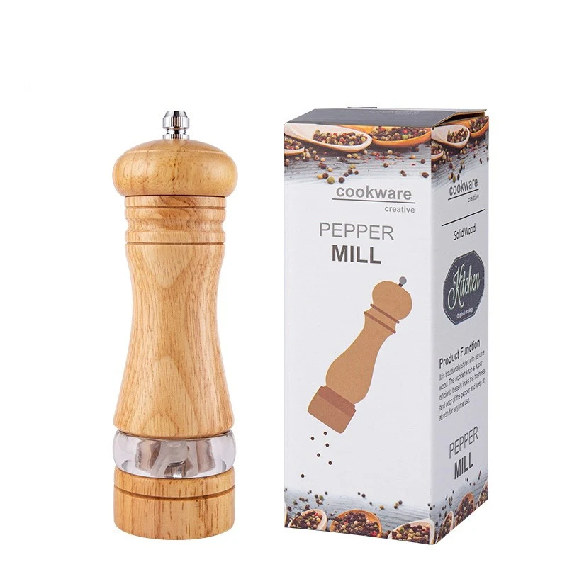 Rubber Wood Manual Pepper Grinder for precise seasoning. Enjoy freshly ground peppercorns. Easy to use, refillable. Enha — photo 6